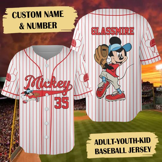 Personalize Mouse Baseball Jersey Team, Cartoon Characters Basketball Jersey Beach Unisex Gift, Trending Street Fashion
