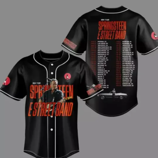 Bruce Springsteen E Street Band Tour 2024 3D Print Baseball Jersey Shirts