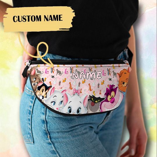 Personalize Cartoon Cats Fanny Pack Trendy Crossbag, Summer Trip Bag, Gift For Men And Women