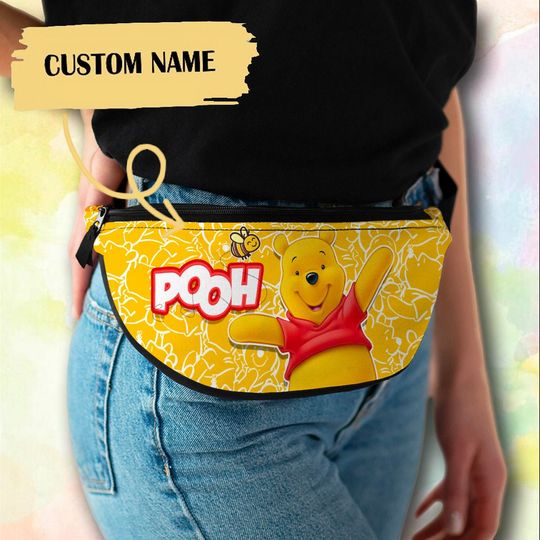Personalize Yellow Teddy Bear Fanny Pack Trendy Crossbag, Summer Trip Bag, Gift For Men And Women