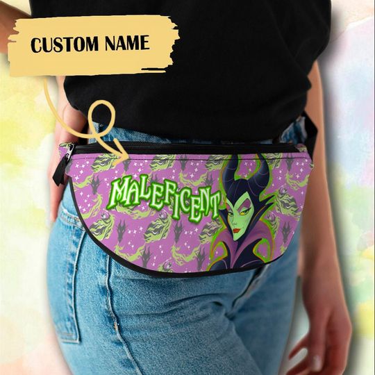 Personalize Sleeping Princess Villain Fanny Pack, Custom Name Fanny Bag Trendy Crossbag, Summer Trip Bag, Gift For Men And Women