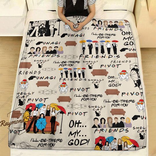 Friends Fleece Blanket, Friends TV Show Fleece Blankets | Luxurious, silky, cozy | Thickness: 0.6 cm | Multi-size