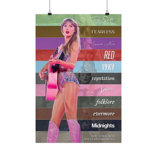Discover Eras Tour Poster with All 11 Albums | Taylor Poster | Gift for Men, Women, Kids - Trending Street Fashion