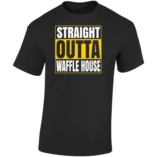 Straight Outta Waffle House Popular Breakfast Chain Dining Restaurant Icon T Shirt