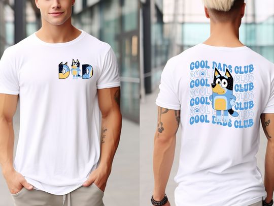 Bandit BlueyDad Dad Shirt, BlueyDad Cool Dad Clubs Double Print T-shirt, Dad Birthday Gift, BlueyDad Father's Day Tee, BlueyDad Family Shirt