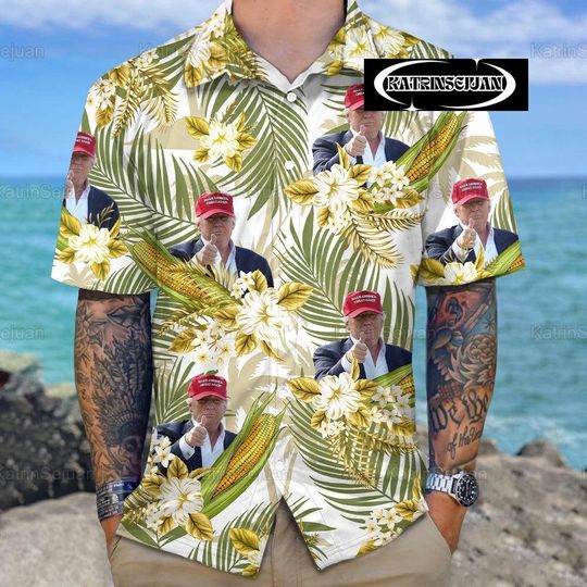 Take America Back Trump Hawaii Shirt, Trump Face Hawaii Shirt, Usa Summer Shirt, 4th Of July, Fourth Of July Shirt, Hawaiian Shirt, Haw
