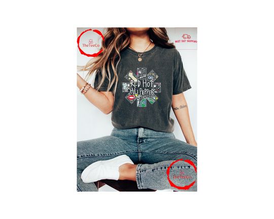 Red Hot Chili Peppers Shirt, Black Summer T-Shirt, Red Hot Chili Peppers Tour Shirt gift for fans of alternative rock music.