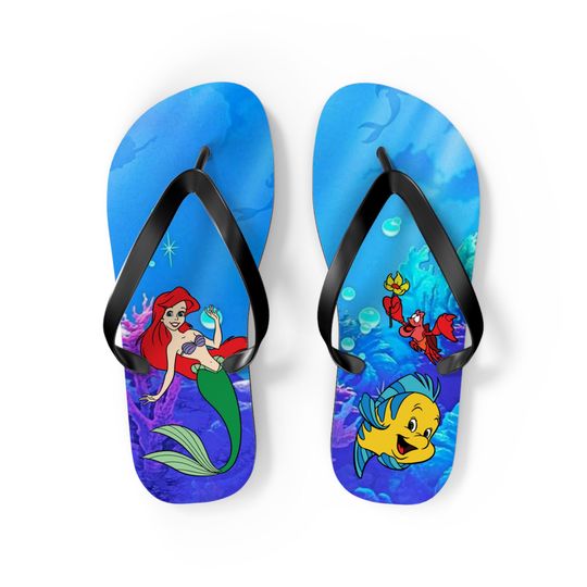 The Little Mermaid Flip Flops, Outdoor slippers, Comfort Beach slippers, Pool shoes, Summer slippers, outside slippers, beachwear
