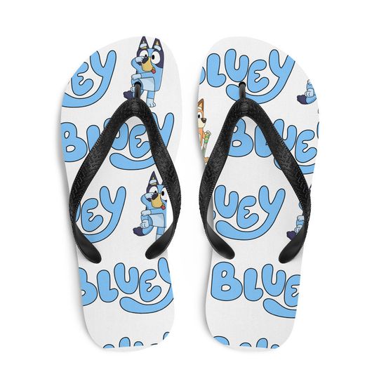 Blue Dog lettering Flip Flops, Outdoor slippers, Comfort Beach slippers, Pool shoes, Summer slippers, outside slippers, beachwear