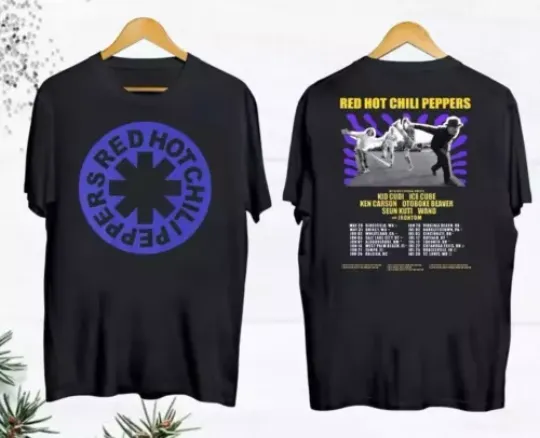 New Red Hot Chili Peppers 2024 Tour Black T-Shirt Band Tshirt Trending Street Fashion