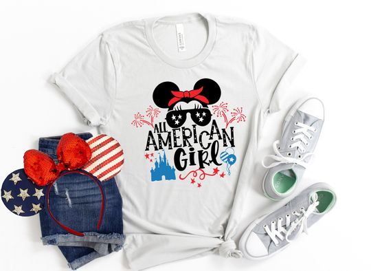 Disney Inspired - American Girl - Minnie Mouse - Patriotic - 4th of July