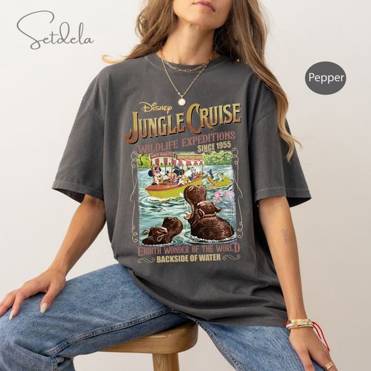 Vintage Disney Jungle Cruise Ride Comfort Colors Tshirt, WDW Disney Vacation, Magic kingdom shirt, Mickey and Friends,Disney trip shirt