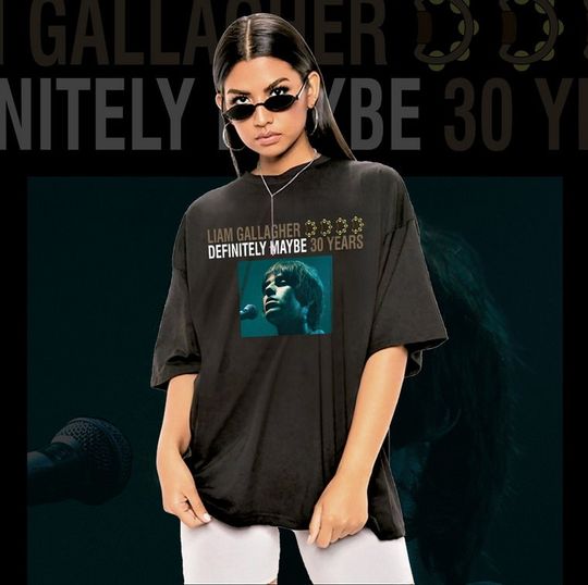 Liam Gallagher Oasis T-Shirt, Liam Gallagher Definitely Maybe Tour 2024 T-Shirt, Casual Cotton Short Sleeve T-shirt, Music Shirt for Fans, Music Men Summer Clothing