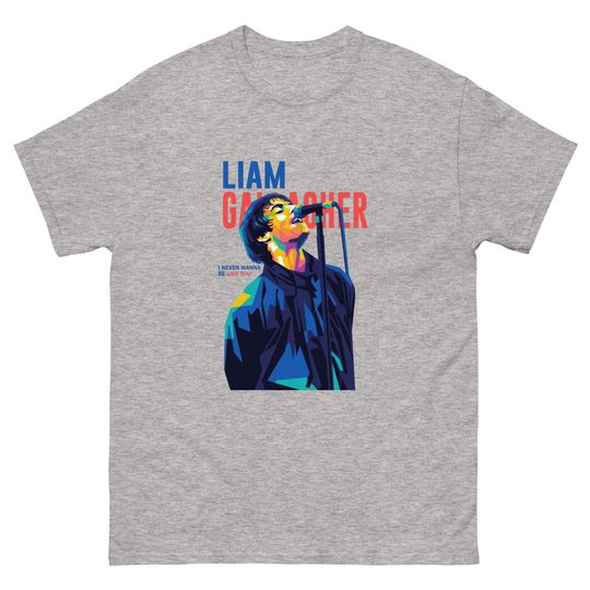 Liam Gallagher Oasis T-Shirt, Liam Gallagher Definitely Maybe Tour 2024 T-Shirt, Casual Cotton Short Sleeve T-shirt, Music Shirt for Fans, Music Men Summer Clothing