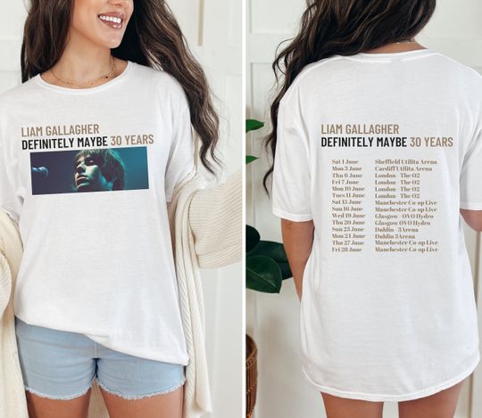 Liam Gallagher Oasis T-Shirt, Liam Gallagher Definitely Maybe Tour 2024 T-Shirt, Casual Cotton Short Sleeve T-shirt, Music Shirt for Fans, Music Men Summer Clothing