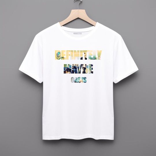 Oasis - Definitely Maybe Album Graphic T Shirt, Liam Gallagher Oasis T-Shirt, Liam Gallagher Definitely Maybe Tour 2024 T-Shirt, Casual Cotton Short Sleeve T-shirt, Music Shirt for Fans, Music Men Summer Clothing
