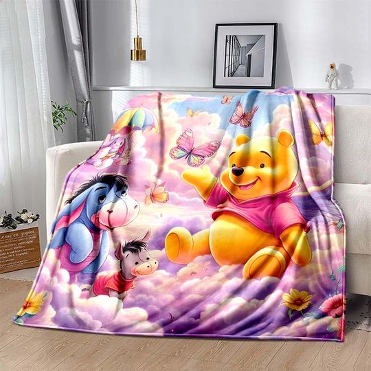 6 Size Warm Soft Disney Winnie The Pooh Print Blanket Fluffy Throw Blanket