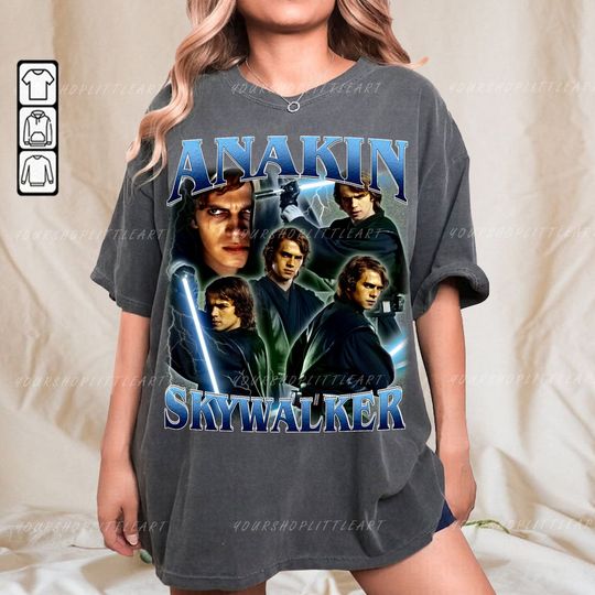 Vintage Anakin Skywalker 90s tee Cotton T-shirt, Vintage Bootleg Unisex Shirt, Anakin Skywalker Tee, Skywalker Merch fans gift