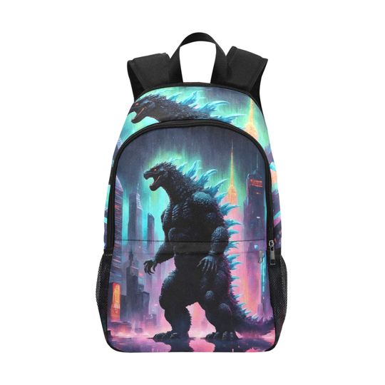 god zilla Backpack With Mesh Pockets, Backpack for Girls Boys Teenager Children, Rucksack Casual School Bags, Travel Backpacks