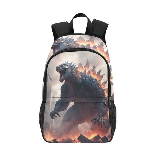 god zilla Backpack With Mesh Pockets, Backpack for Girls Boys Teenager Children, Rucksack Casual School Bags, Travel Backpacks