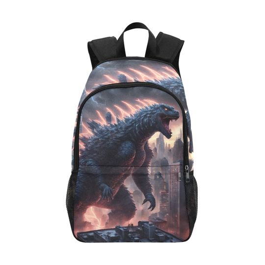 god zilla Backpack With Mesh Pockets, Backpack for Girls Boys Teenager Children, Rucksack Casual School Bags, Travel Backpacks