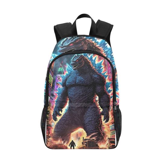 god zilla Backpack With Mesh Pockets, Backpack for Girls Boys Teenager Children, Rucksack Casual School Bags, Travel Backpacks