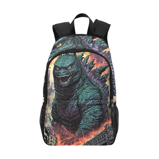 god zilla Backpack With Mesh Pockets, Backpack for Girls Boys Teenager Children, Rucksack Casual School Bags, Travel Backpacks