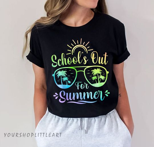 Last Day Of School Schools Out For Summer Teacher Student Cotton t-shirt, Teacher Appreciation,School Graduation Shirt,Happy Last Day