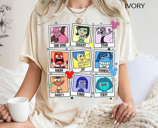 Cute Disney Pixar Inside Out Characters Shirt, Joy Sadness Anger Envy