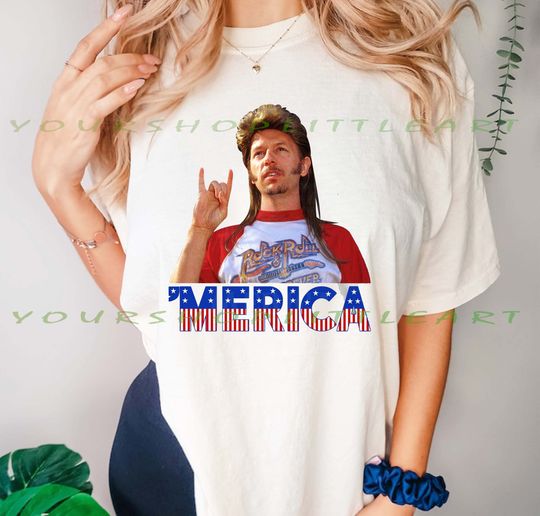 Joe Dirt Merica July 4th Cotton TShirt, Funny Joe Dirt T-Shirt, Merica Independence Day Shirt, Vintage 90S Short Sleeve Shirt