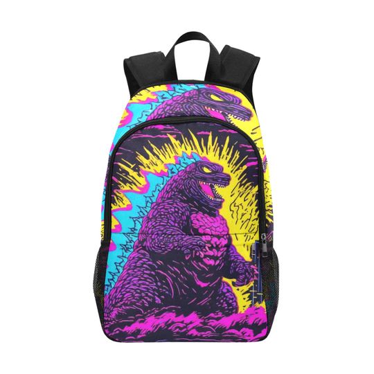 god zilla Backpack With Mesh Pockets, Backpack for Girls Boys Teenager Children, Rucksack Casual School Bags, Travel Backpacks