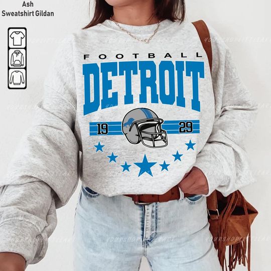 Vintage Detroit Football Style Sweatshirt, Detroit Football Sweatshirt, Detroit Football Shirt, Detroit Fan Gift Shirt, Sunday Football