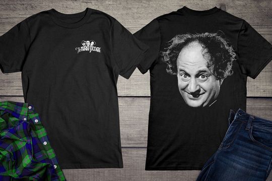 The Three Stooges Logo T-Shirt, Larry Face T-shirt, Hilarious The Three Stooges Shirt, Funny TV Show T-shirt, Curly, Moe, Shemp Tee