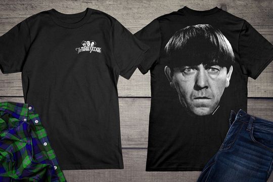 The Three Stooges Logo T-Shirt, Moe Face T-shirt, Hilarious The Three Stooges Shirt, Funny TV Show T-shirt, Larry, Curly, Shemp Tee