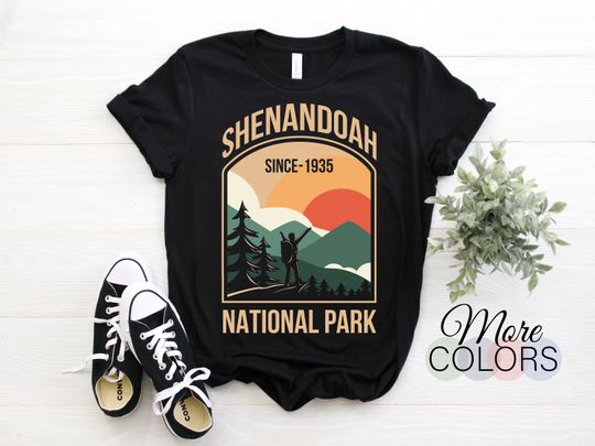 Shenandoah National Park US Vintage T-Shirt, USA Blue Ridge Mountains Virginia Parks Lover Gifts, Adventure Outdoors, Camping Hiking Travel,