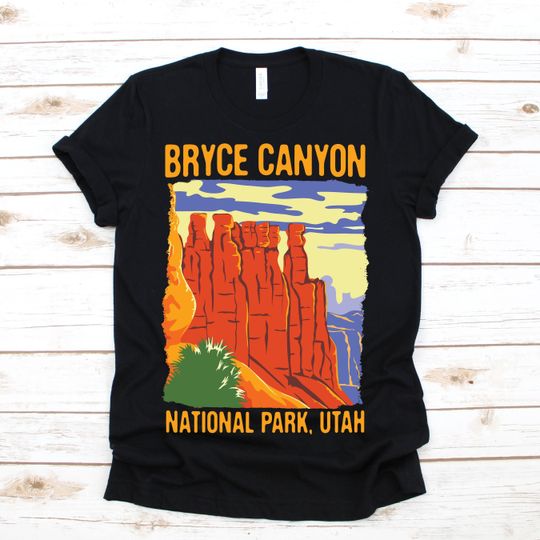 Bryce Canyon National Park US Vintage T-Shirt, USA Utah State Parks Lover Gifts, Adventure Outdoors, Camping Hiking, U.S Backcountry Travel,