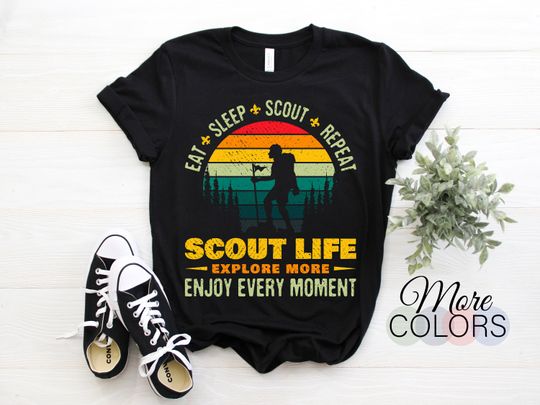 Scout Life Scouting Lovers Gifts Hiking Happy Camper Funny Camp Tent Vintage Women Men Kids Scouting, Outdoors Adventure Birthday Present,