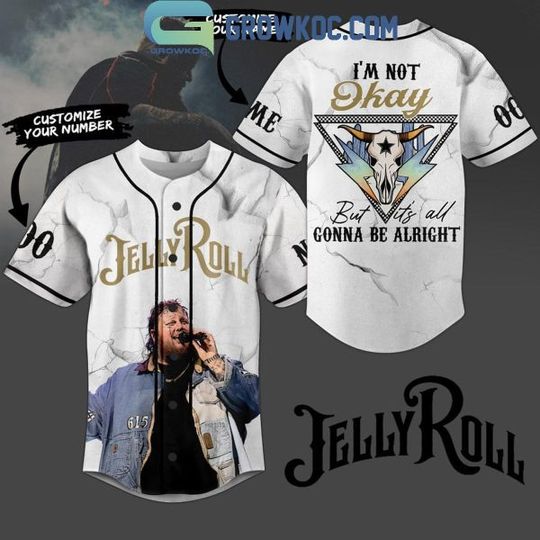 Personalized Jelly Roll It’s All Gonna Be Alright Baseball Jersey, Custom Name Baseball Shirt, Fashionable Short Sleeve Baseball Shirt, Music Shirt for Fans, Music Men Summer Clothing