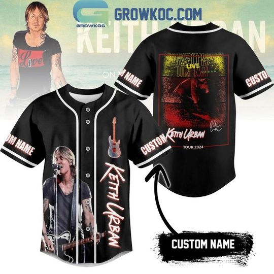 Personalized Keith Urban Tour 2024 Baseball Jersey, Custom Name Baseball Shirt, Fashionable Short Sleeve Baseball Shirt, Music Shirt for Fans, Music Men Summer Clothing