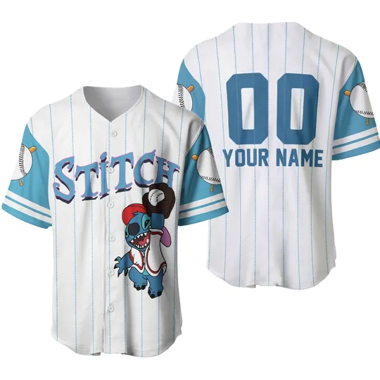 Discover Personalized Stitch Disney Baseball Jersey