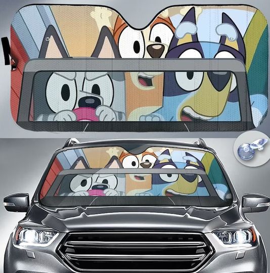 BlueyDad Car Auto Sun Shades,Funny BlueyDad Sunshade,BlueyDad Auto Sunshade, BlueyDad Car Decoration, Car Windshield Cover, BlueyDad Sunshade