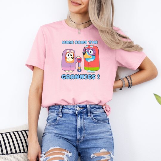 Here Come The Grannies! Tee Shirt | BlueyDad and Bingo Tshirt | Grannie Mobile Shirt | BlueyDad Show Merch | Funny Mom Shirt