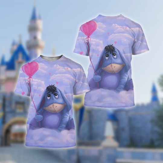 Winnie the Pooh 3D Adult Kid T-shirt, Winnie the Pooh Eeyore All Over Print Shirt