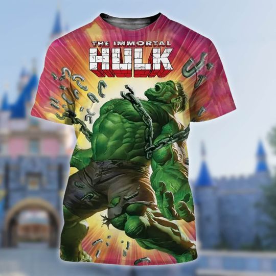 The Incredible Hulk 3D Adult Kid T-shirt, Green Hulk Character All Over Print Shirt, Superhero Movie