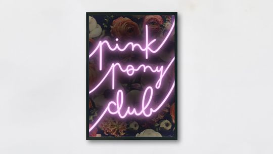 Pink Pony Club neon sign art print- Chappell Roan inspired - Midwest Princess - club - pop, digital art, music