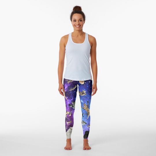 Space Cats Leggings, Gift for Women, Funny Women Leggings, Comfortable Leggings