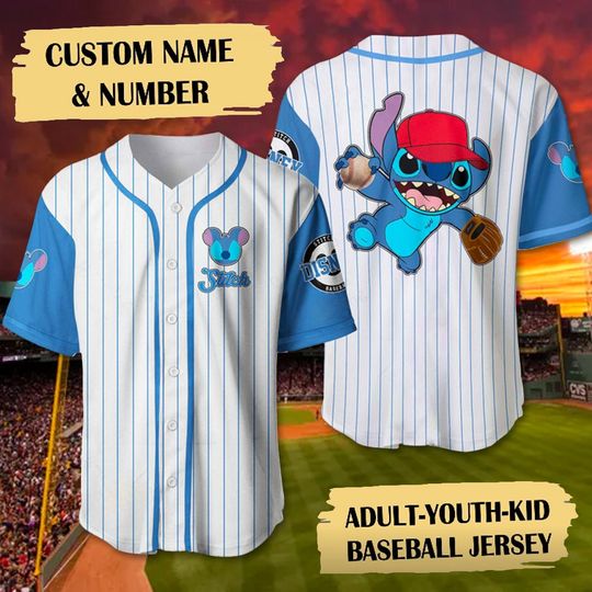 Custom Stitch Baseball Jersey, Comfortable Short Sleeve Sports Baseball Jersey for Men, Women, Kids - Trending Street Fashion