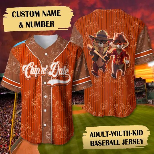 Custom Chip And Dale Baseball Jersey, Comfortable Short Sleeve Sports Baseball Jersey for Men, Women, Kids - Trending Street Fashion
