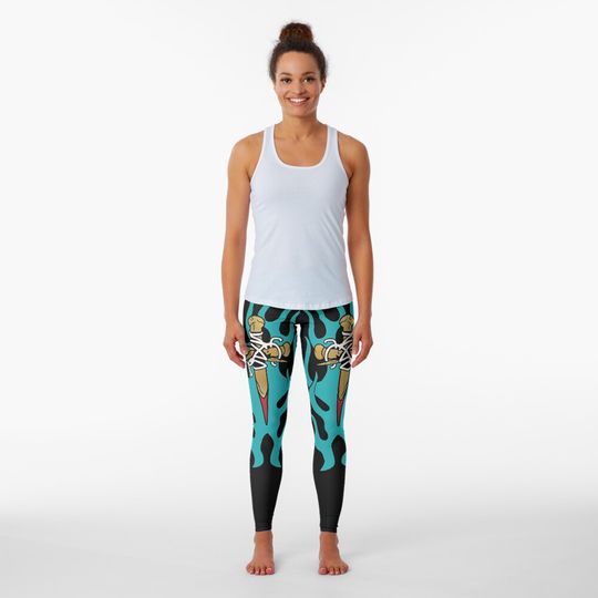 Eddie Flamin' Cross Leggings, Gift for Women, Funny Women Leggings, Comfortable Leggings