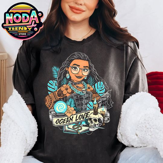 Vintage Disney Moana Princess Shirt, Ocean Love Tshirt Unisex Jersey Short Sleeve Tee Multiple Colors, Disney fan gift